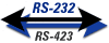 RS232 or RS423 interface