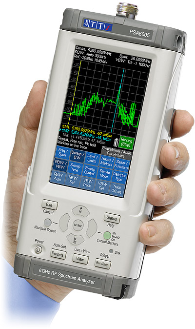 PSA series handheld RF spectrum analyzers from Aim-TTi