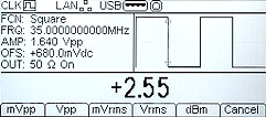 output setting screen