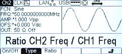 screen showing dual frequency ratio